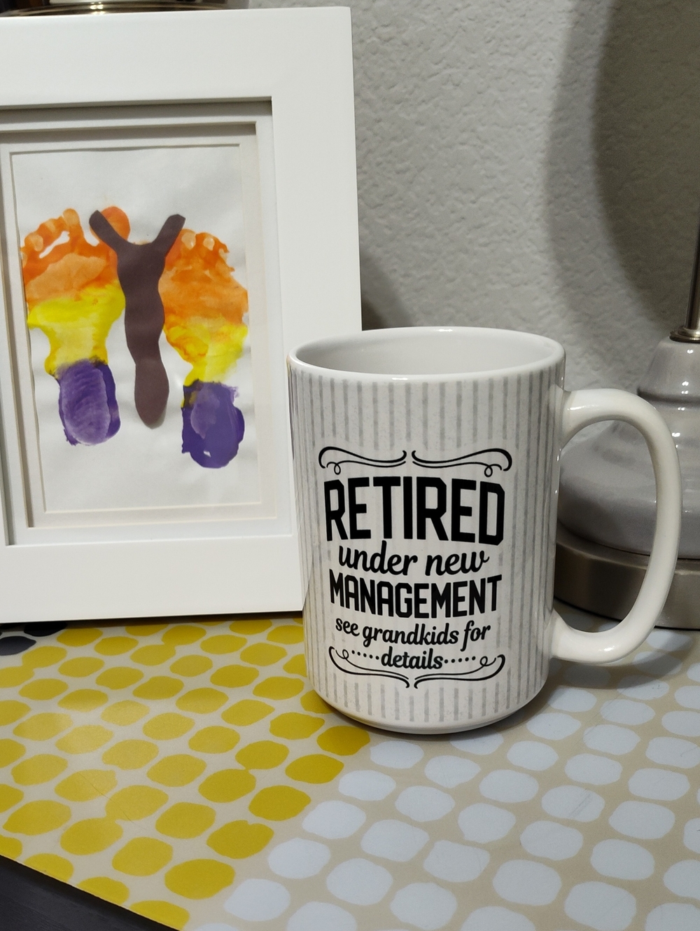 Large Ceramic Coffee Mug - "Retired Under New Management"